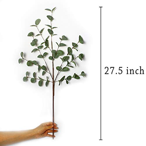 Artificial Eucalyptus Stems 27 Inch - 6 Pack Greenery Branches for Home Decor