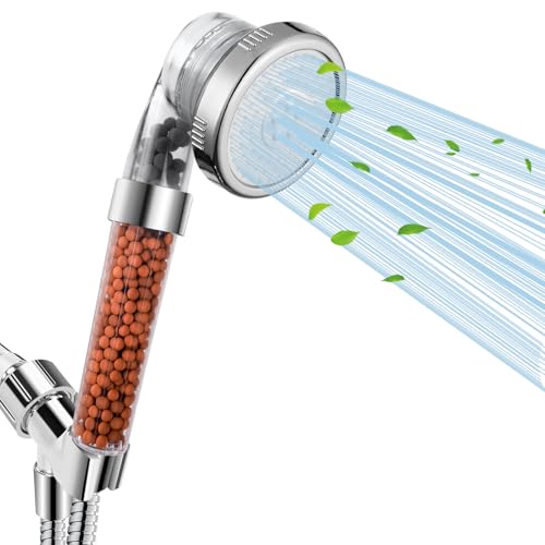 High-Pressure Filtered Handheld Shower Head with 3 Mineral Bead Settings