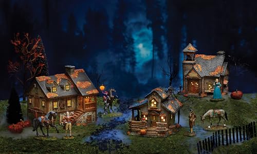 Sleepy Hollow Stables Halloween Lit Village Building - Ceramic Decor (8.58")