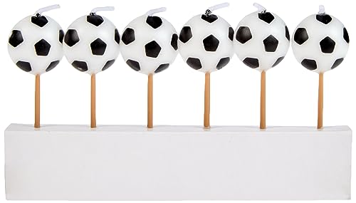 Soccer Ball Birthday Candles - Pack of 6 Sports-Themed Cake Toppers
