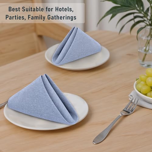 Cloth Napkins Set of 6, 18x18 Inch Washable Polycotton Dinner Napkins