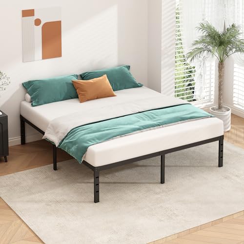 HLIPHA Full Size 14 Inch Metal Platform Bed Frame with Heavy Duty Slats