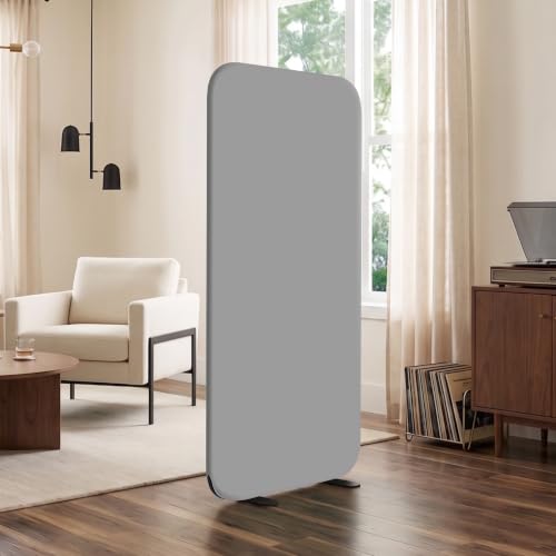 Portable Standing Room Divider, 29x65 Inch Steel Privacy Partition Panel