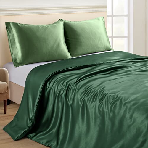 Satin Duvet Cover for Weighted Blanket, 60x80, Dark Green