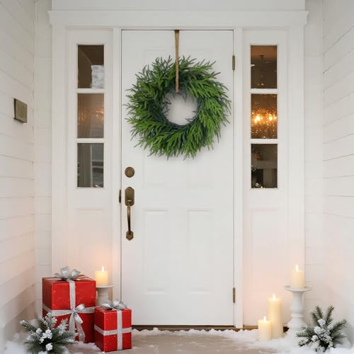 24-Inch Artificial Norfolk Pine Christmas Wreath for Front Door