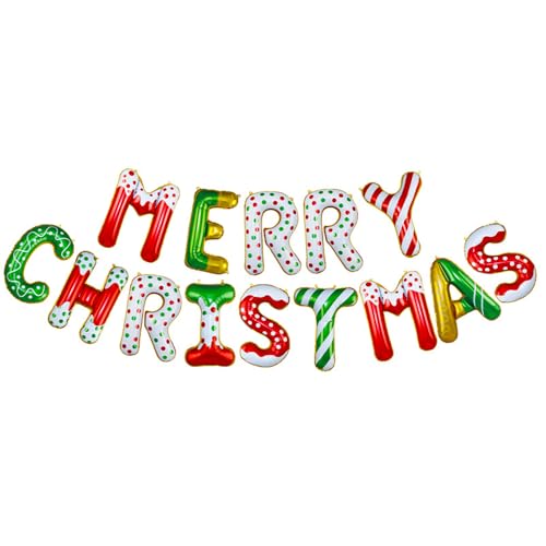 Christmas Balloons Banner Set with 'Merry Christmas' Letters - Festive Party Decorations