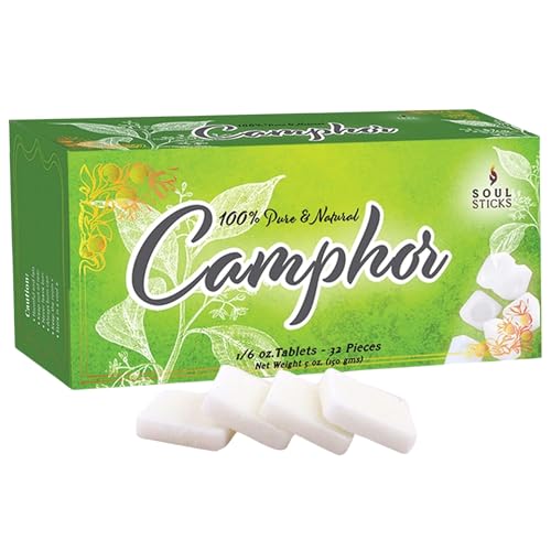 Natural Camphor Tablets for Aromatherapy and Puja Rituals, 150g