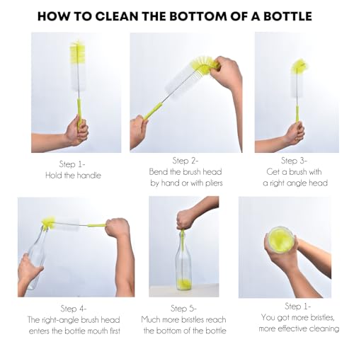 16-Inch Extra Long Bottle Brush Cleaner for Narrow Neck Water & Wine Bottles