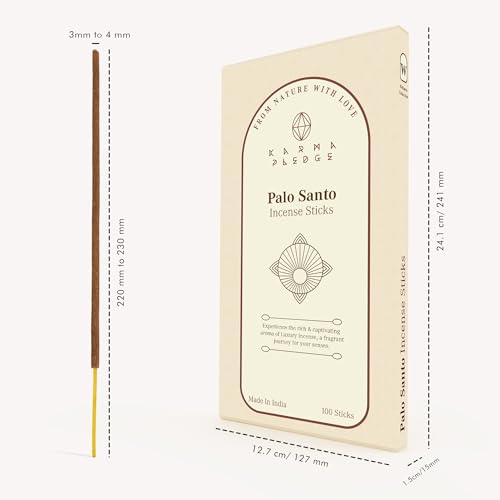 Palo Santo Incense Sticks - 100 Pack, 9-Inch Hand-Dipped Slow Burn