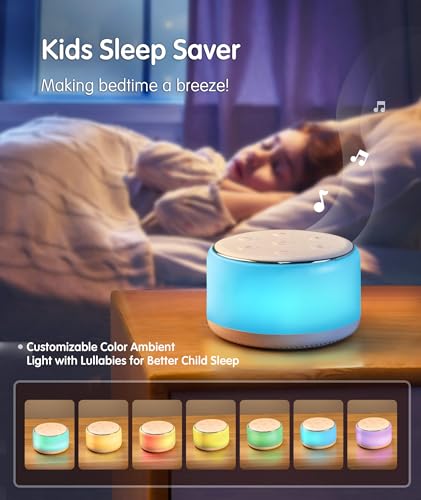 Rechargeable White Noise Machine with Night Light - 34 Soothing Sounds