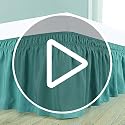 Wrap Around King Bed Skirt with 15-Inch Drop - Elastic Dust Ruffle, White