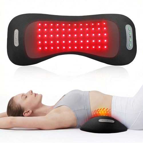 Cordless Lumbar Massager with Red Light, Vibration & Heating