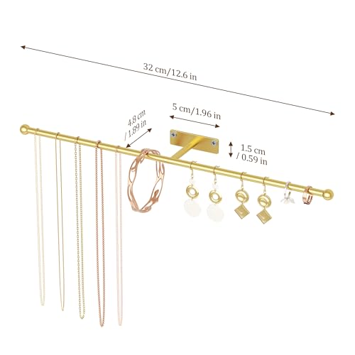 Wall Hanging Jewelry Organizer - 12.6" Metal Necklace Holder, 2-Pack