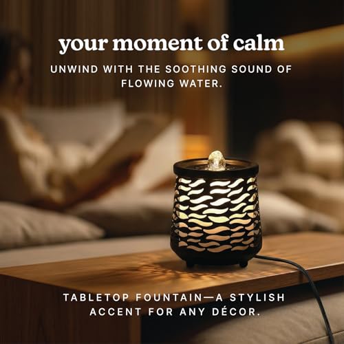 Tabletop Indoor Water Fountain with Light & Zen Relaxation Sound