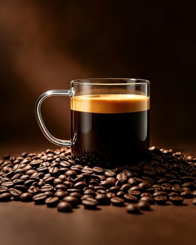 14 oz Clear Glass Coffee Mugs Set of 4 - Modern Borosilicate Tea & Drinkware