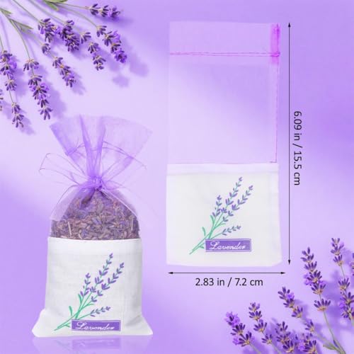 75Pcs Purple Organza Drawstring Bags for Lavender, Potpourri and Gifts