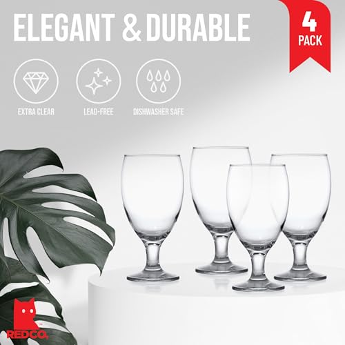 20 oz All-Purpose Drinking Goblets, Set of 4 Clear Stemmed Glassware