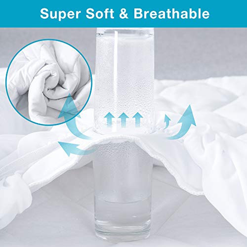 Waterproof Queen Mattress Protector - Soft, Breathable, Deep Pocket