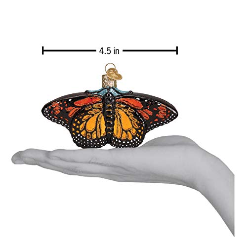 Handcrafted Glass Monarch Butterfly Christmas Tree Ornament
