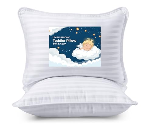 Soft Toddler Pillow 2-Pack - 13x18 Inch Cotton Blend Kids Travel Pillows