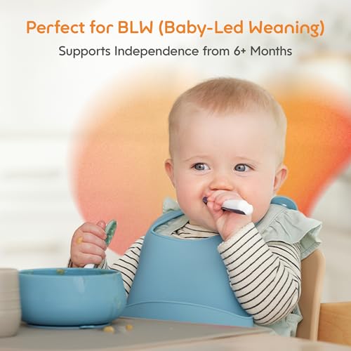 Silicone Self-Feeding Baby Spoons 4-Pack for Weaning
