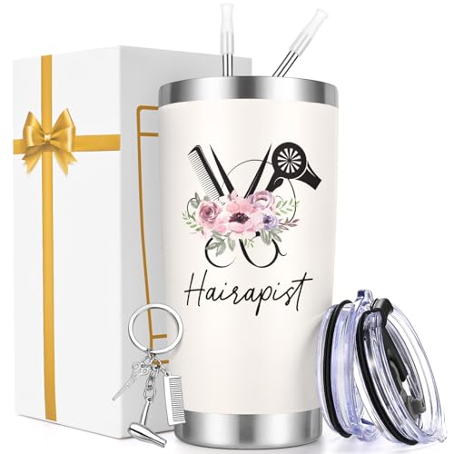 Creamy-1 Hairdresser Gift Set Insulated Tumbler & Keychain for Women