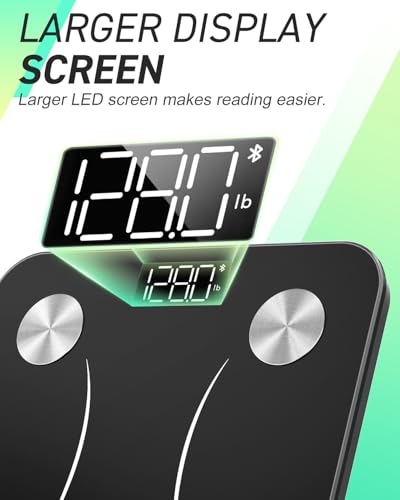 INSMART Black Smart Body Scale with 24 Metrics - Bluetooth Body Composition Analyzer