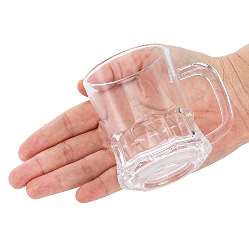 5oz Mini Beer Mugs with Handle, Set of 24 Heavy Base Glass Beer Steins