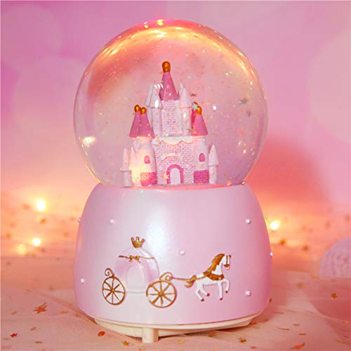 Musical Castle Snow Globe with Rotating Glitter and Color Changing LED Lights