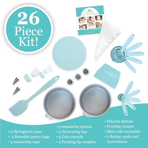 Kids Cake Decorating Kit with Springform Pans and Pastry Bags