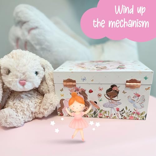 Ballerina Musical Jewelry Box with Spinning Figurine & Storage Organizer