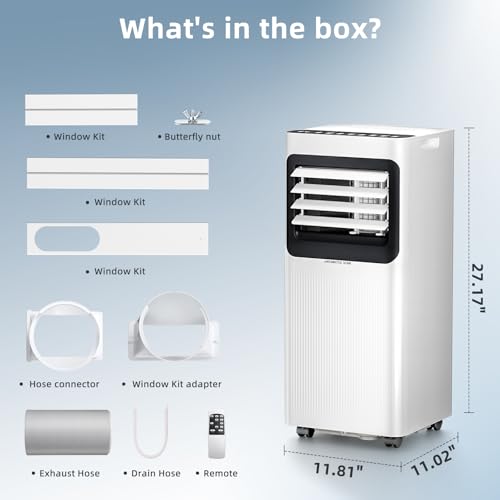 8000 BTU Portable Air Conditioner 5-in-1 AC Unit for Rooms up to 350 Sq Ft