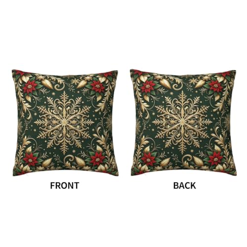 Ideaize Christmas Pillowcase 20x20 Velvet Snowflake Trim – Color-33