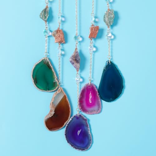 Tree of Life Dream Catcher with Healing Agate Stones Wall Decor