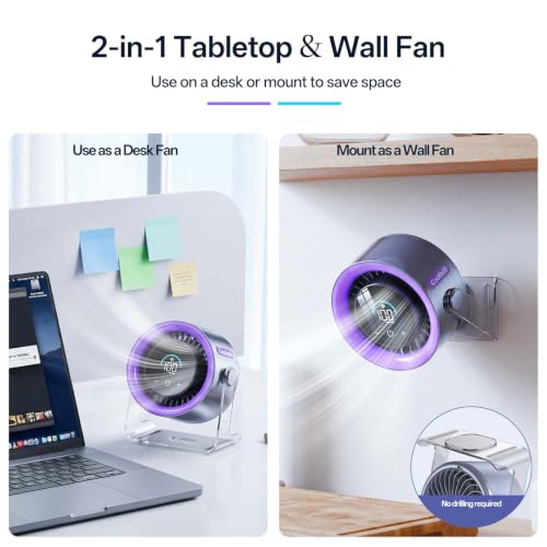 Coolhill USB Desk Fan, 100-Speed Portable Rechargeable Battery Fan