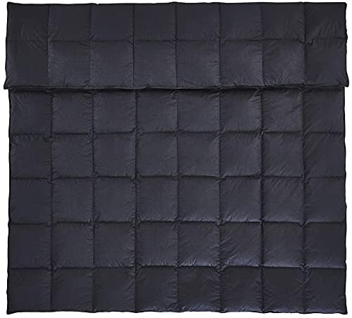 Luxurious Black Goose Down Comforter, 100% Egyptian Cotton, 600 TC