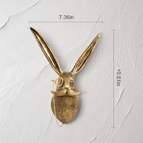 Gold Animal Head Wall Sculpture Modern Resin Wall Decor for Home Office
