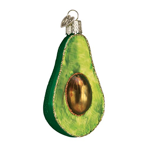 Handcrafted Glass Avocado Christmas Ornament - Sparkling Holiday Decor