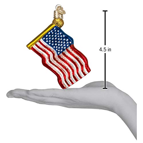 Star-Spangled Banner Glass Blown Christmas Ornament - Handcrafted USA Flag