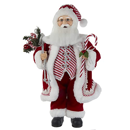 Kurt S. Adler 17.5-Inch Peppermint Santa Claus Christmas Decor