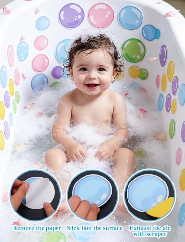 33-Piece Anti-Slip Bathtub Stickers with Bubble Design and Scraper Tool