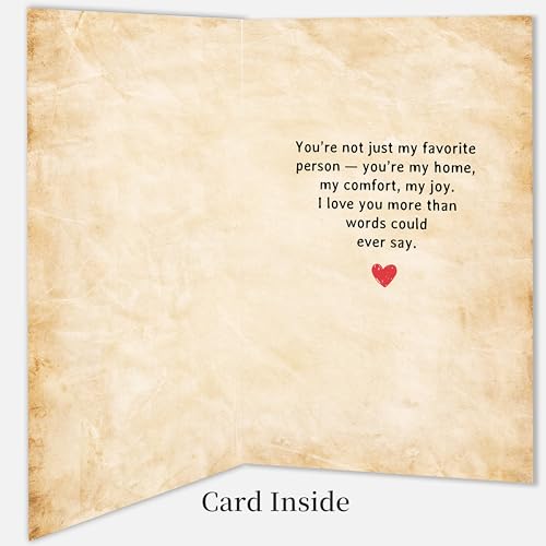Romantic Birthday Card for Husband Wife - 8x5.3 Inch Linen Greeting Card