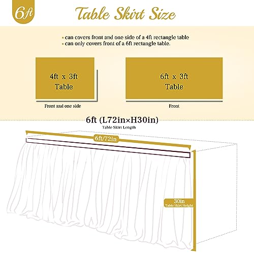 6ft Pink Tulle Table Skirt for Baby Shower and Birthday Party Decorations