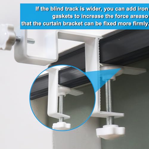 Adjustable Curtain Rod Bracket Set - No-Drill Magnetic Mount, White