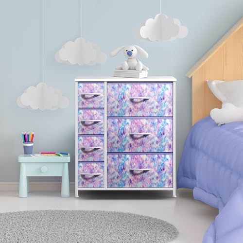 7-Drawer Dresser with Wood Top, Fabric Storage Chest for Kids Bedroom