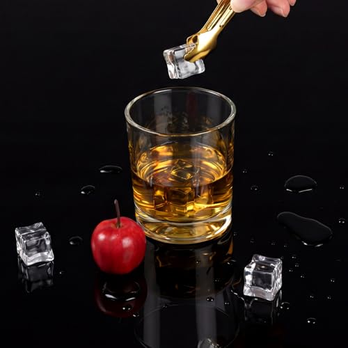 Mini Stainless Steel Gold Tongs for Appetizers & Desserts - 2 Pack