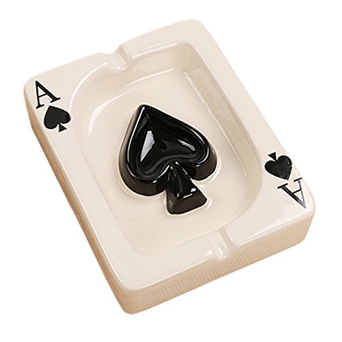Creative Poker Ceramic Ashtray - Modern Portable Cigar & Cigarette Holder