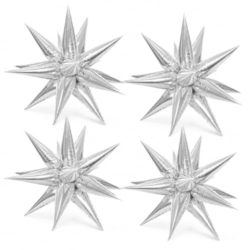 Silver Star Balloons Decorations Pack - 48pcs Foil Party Balloons for Birthday Wedding Christmas