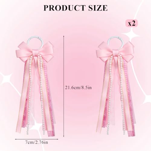 Pink Cowgirl Boot Bows with Pearls - Western Accessories (2 Pack)