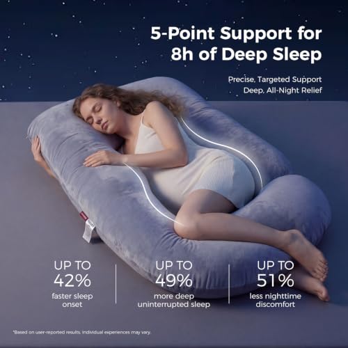Momcozy U Shaped Pregnancy Pillow - 57 Inch Full Body Maternity Pillow